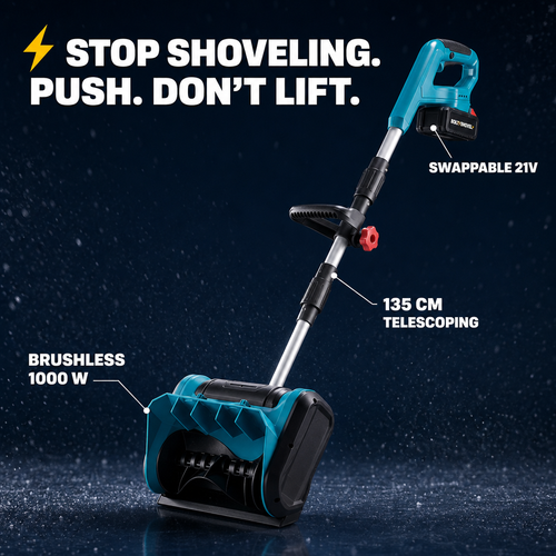 BoltShovel cordless snow shovel — Stop shoveling. Push, don't lift.